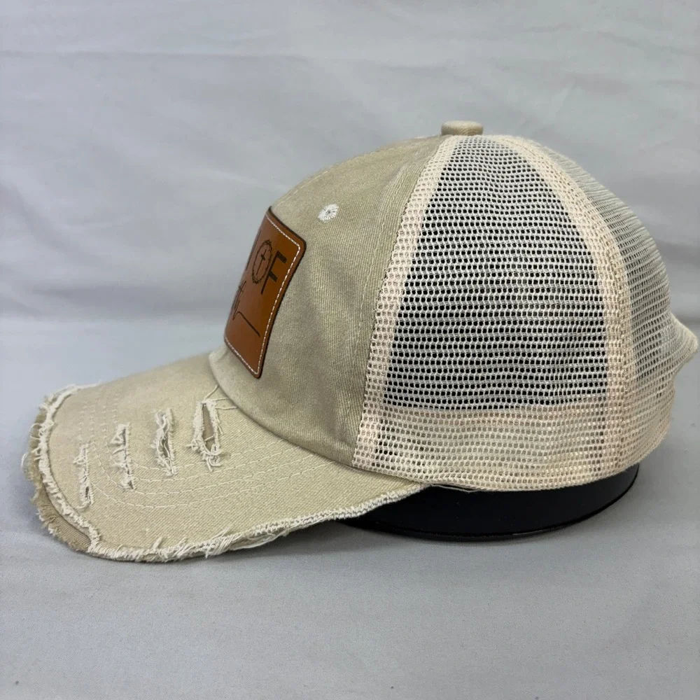 Men of Faith Christian Cross Crown of Thorns Distressed Trucker Hat Snapback